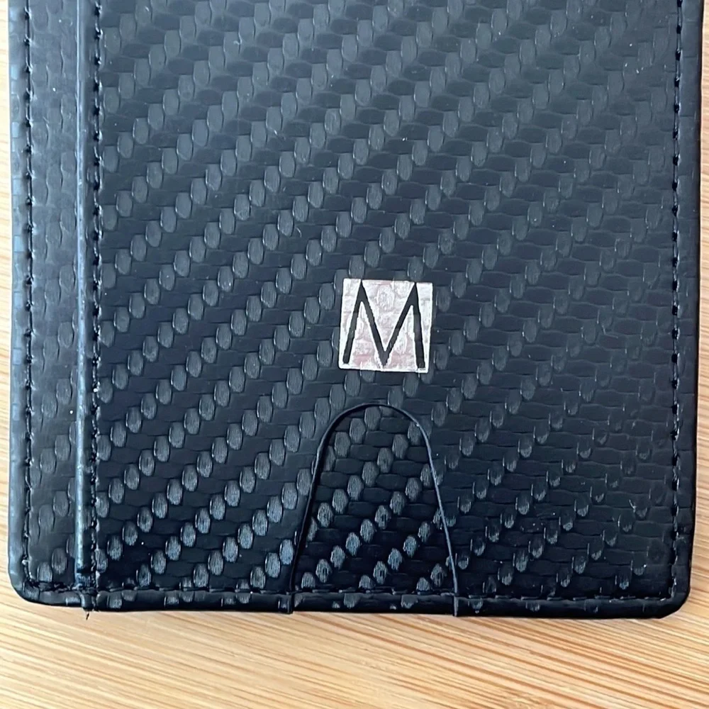 Brand New Montableu Handcrafted Card Holder Slim Front Pocket Wallet Black